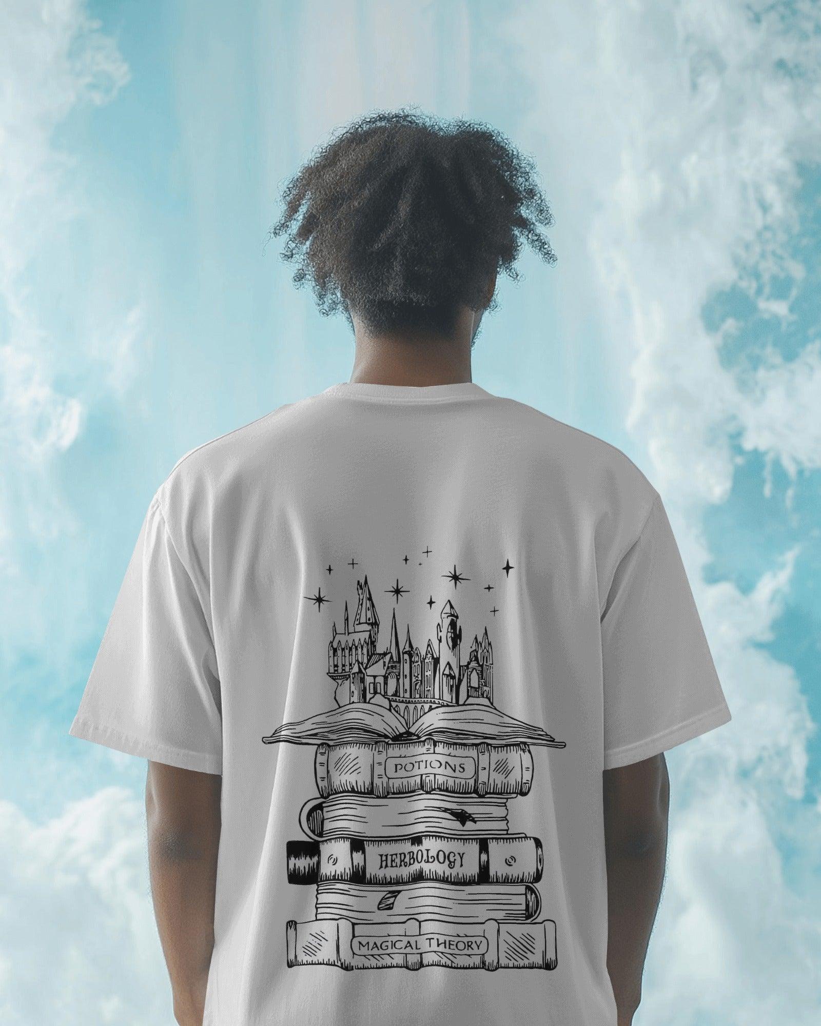 White Harry Potter-themed t-shirt from Nitorious Atelier featuring a magical design inspired by the Wizarding World. Made from premium cotton, this t-shirt offers superior comfort and durability for every Potterhead.