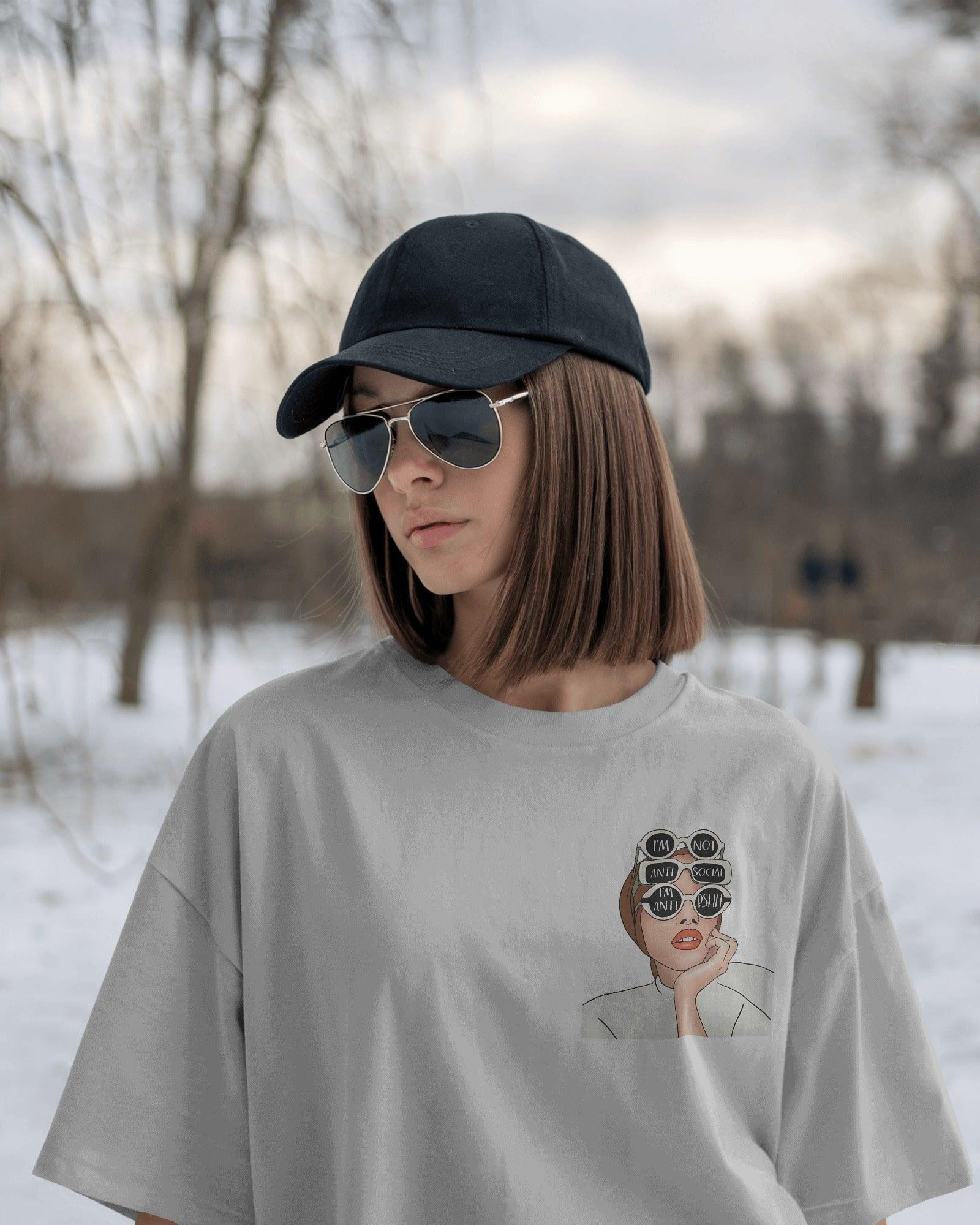 White women's t-shirt from Nitorious Atelier featuring the bold printed quote 'I Am Not Anti-Social, I Am Anti-BS'. Crafted from premium cotton for a soft, comfortable, and durable fit.