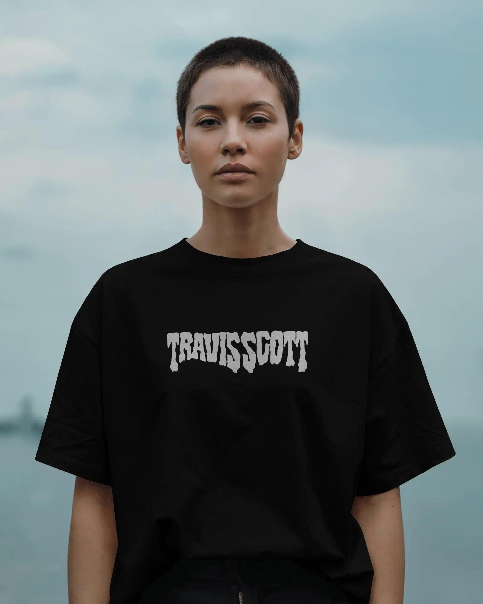 Oversized black Cactus Jack t-shirt by Nitorious Atelier, inspired by Travis Scott. Made from soft cotton with bold front and back graphics.