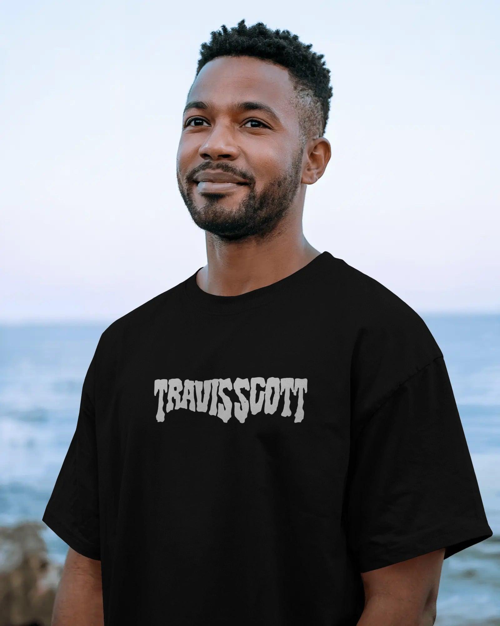 Oversized black Cactus Jack t-shirt by Nitorious Atelier, inspired by Travis Scott. Made from soft cotton with bold front and back graphics.