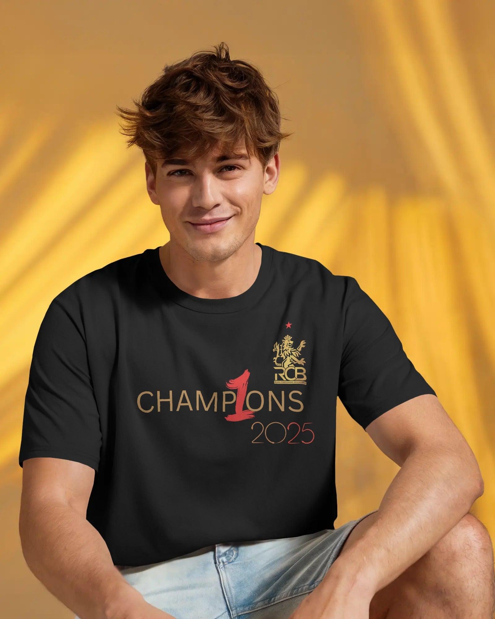 RCB Champions Oversized Black T-shirt