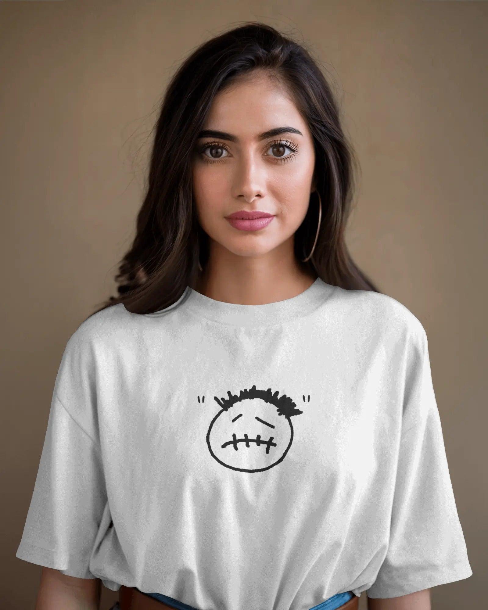 "White oversized t-shirt featuring 'Look Mom I Can Fly' Travis Scott-inspired print. Made from premium  cotton, designed for a bold streetwear look.