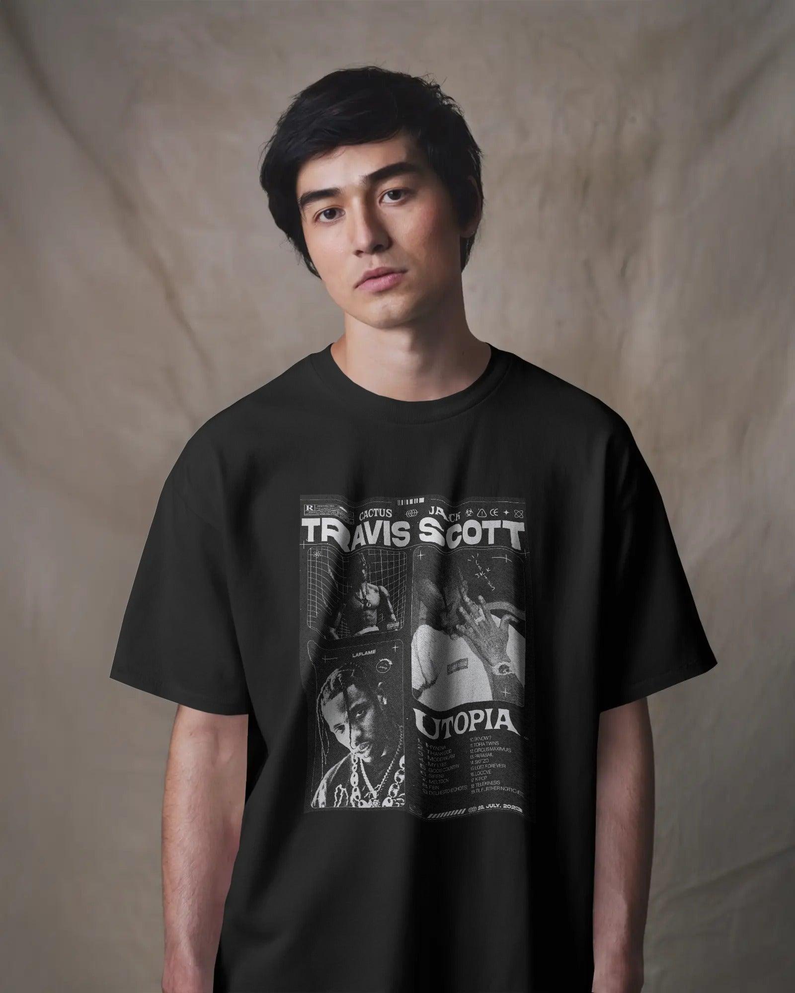 Travis Scott - Utopia Oversized Black Tshirt