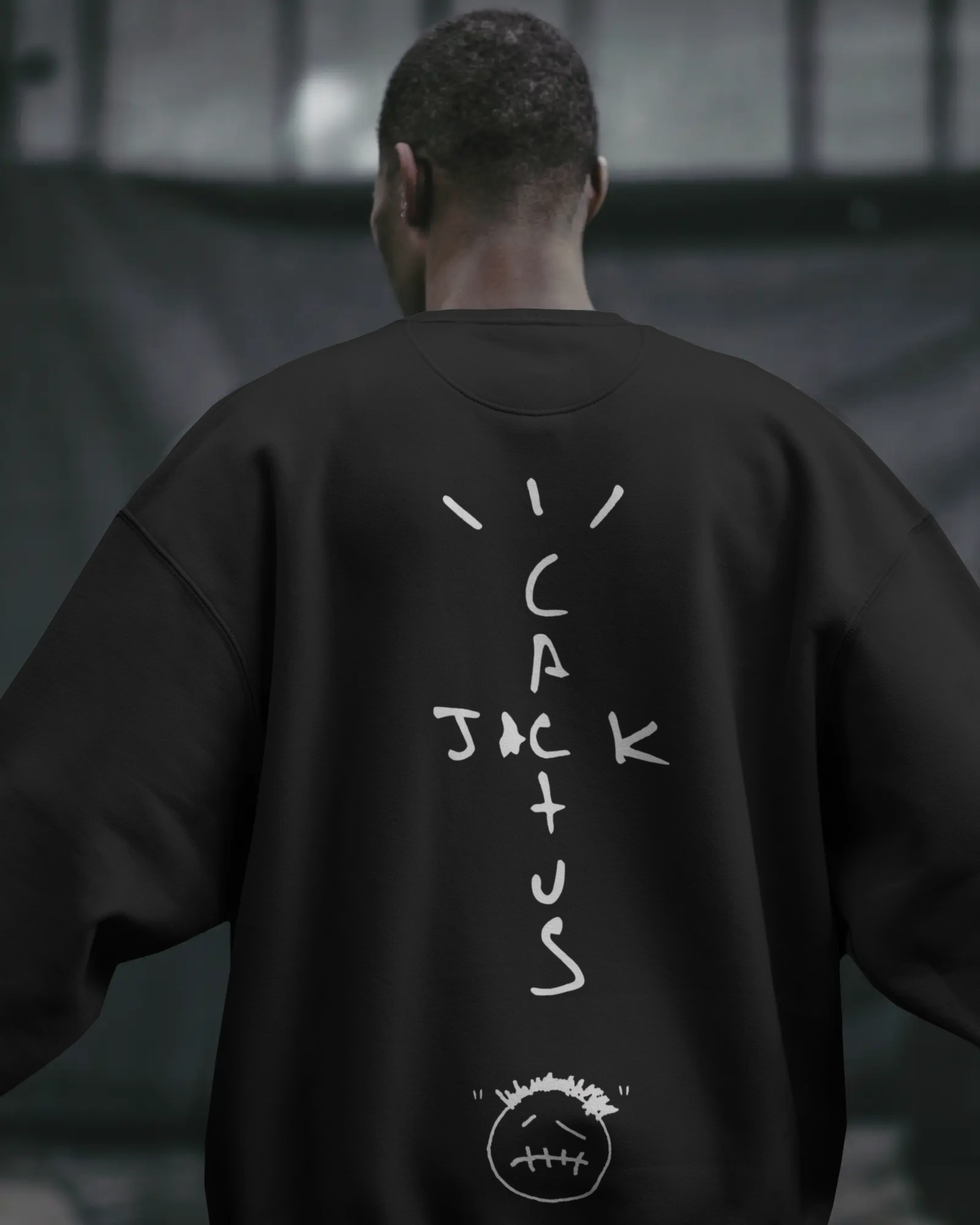 Nitorious Atelier Travis Scott Concert India Black Luxe Sweatshirt – premium cotton oversized tour merch streetwear for fans.