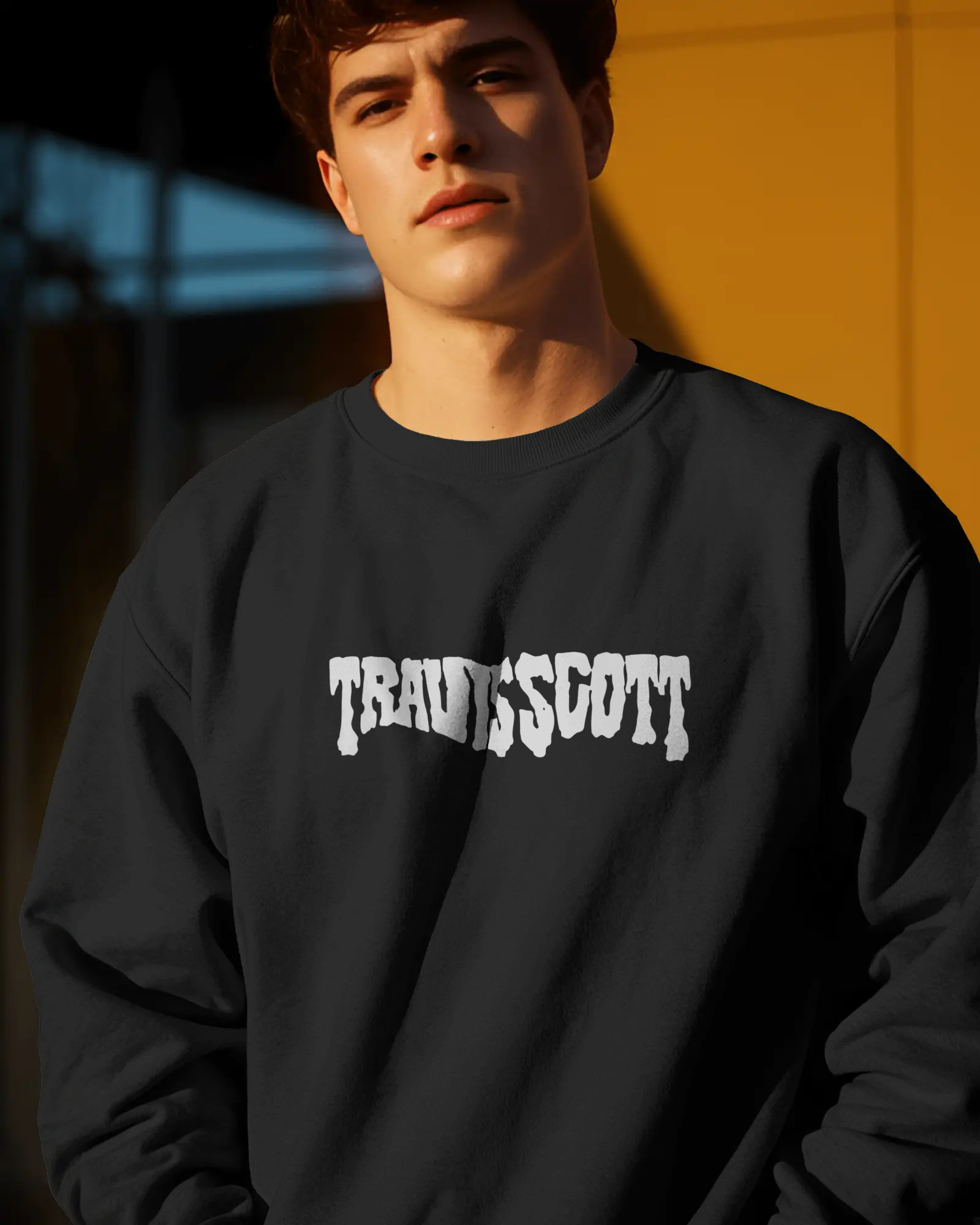 Nitorious Atelier Travis Scott Concert India Black Luxe Sweatshirt – premium cotton oversized tour merch streetwear for fans.