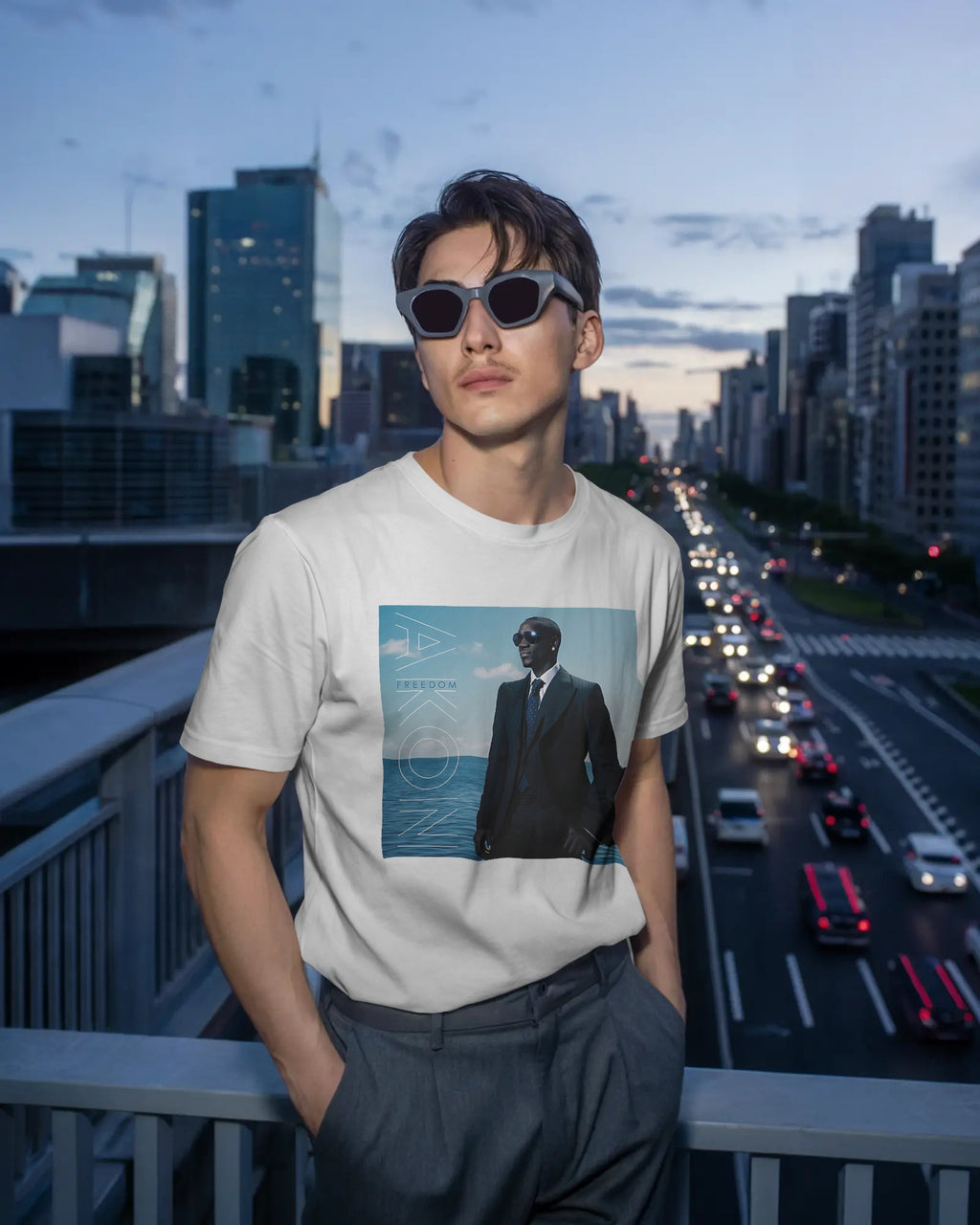 Akon Concert Graphic Printed Oversized T-shirt – premium cotton music tour merch streetwear for fans.