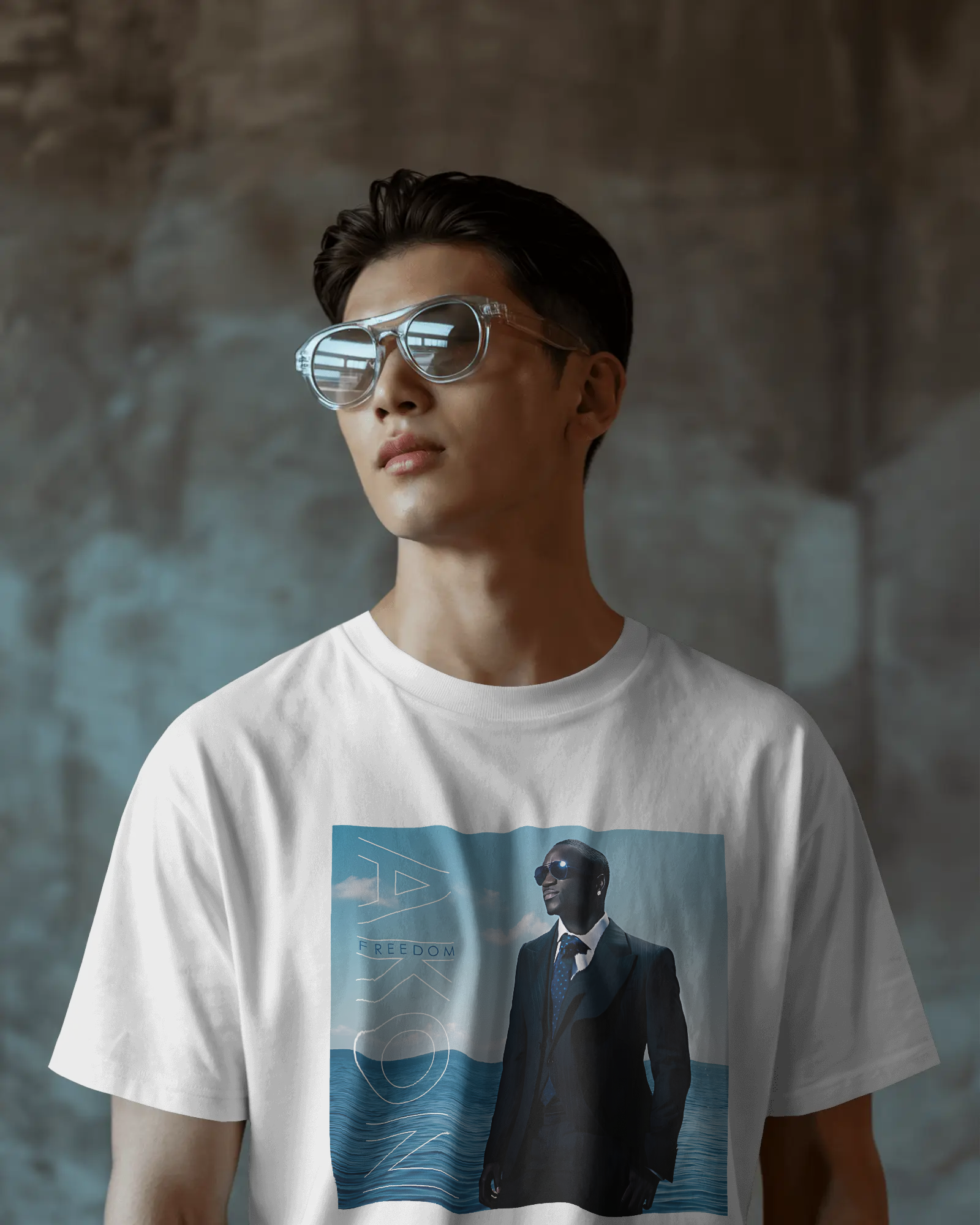 Akon Concert Graphic Printed Oversized T-shirt – premium cotton music tour merch streetwear for fans.