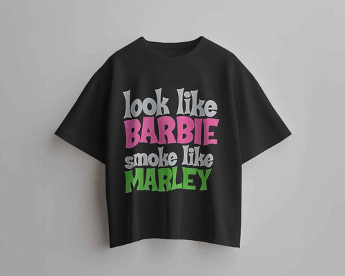 Barbie x Bob Marley Oversized Black Tshirt
