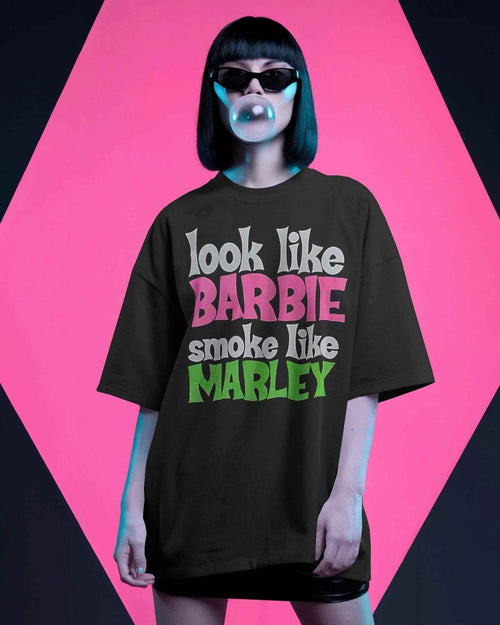 Barbie x Bob Marley Oversized Black Tshirt