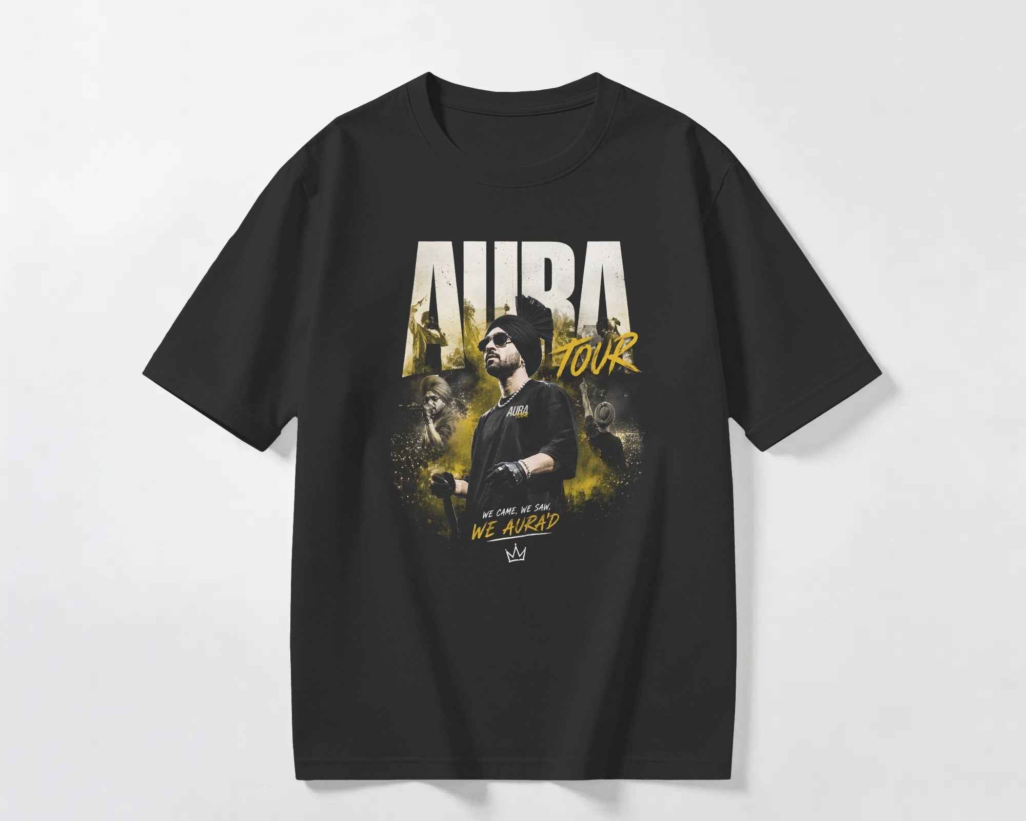 Diljit Dosanjh Aura Tour Legacy Oversized Black T-Shirt