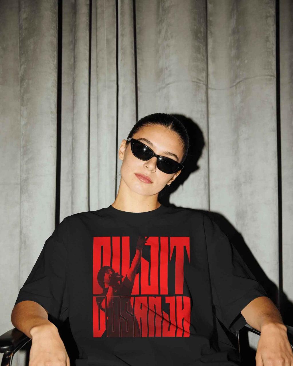 Diljit Dosanjh Concert Edition Oversized Black T-Shirt