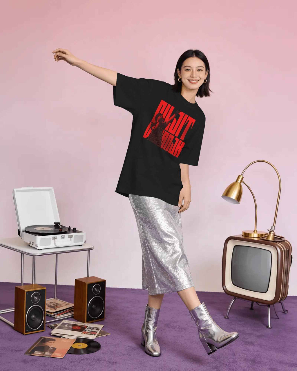 Diljit Dosanjh Concert Edition Oversized Black T-Shirt