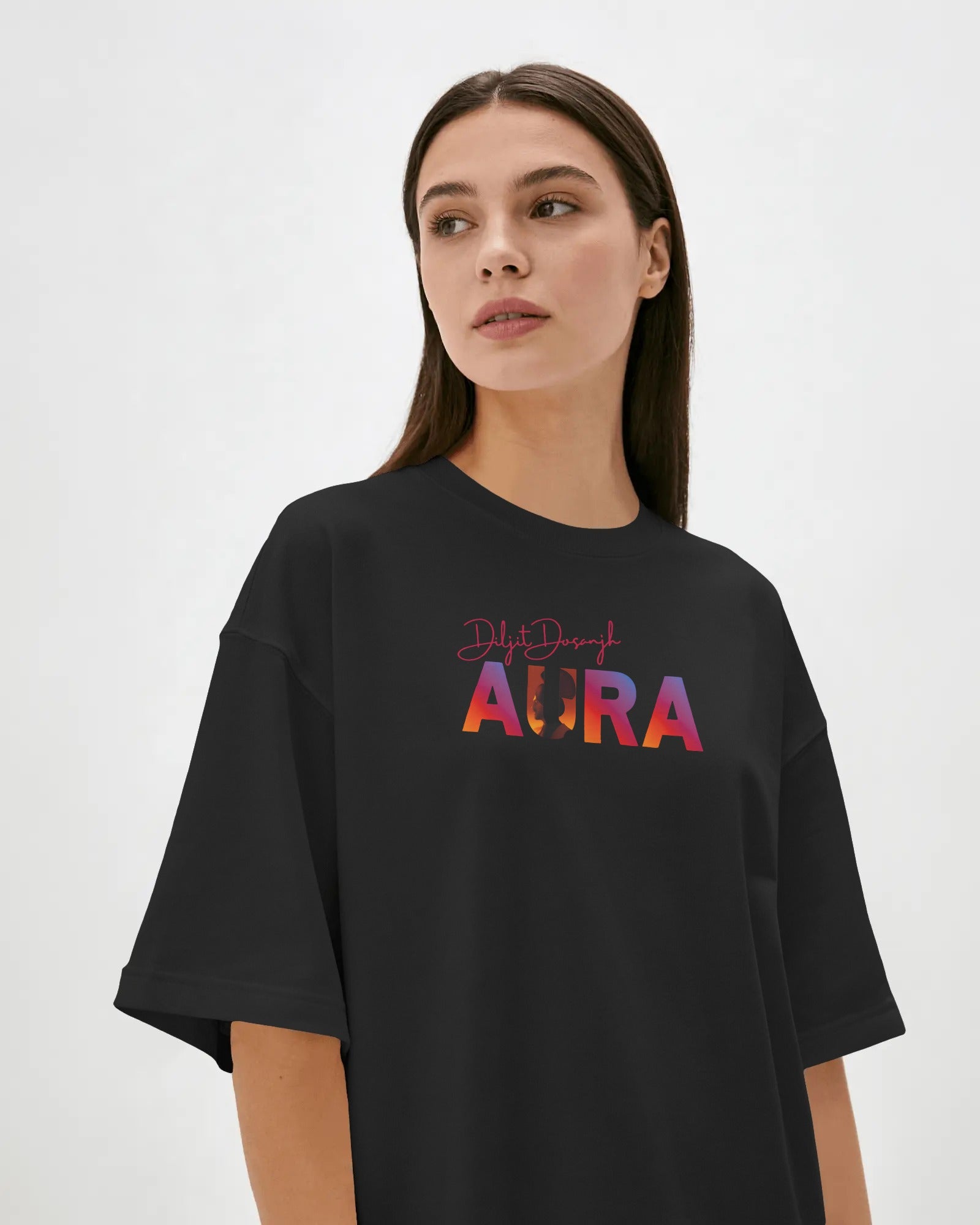 Diljit Dosanjh Aura World Tour streetwear oversized t-shirt