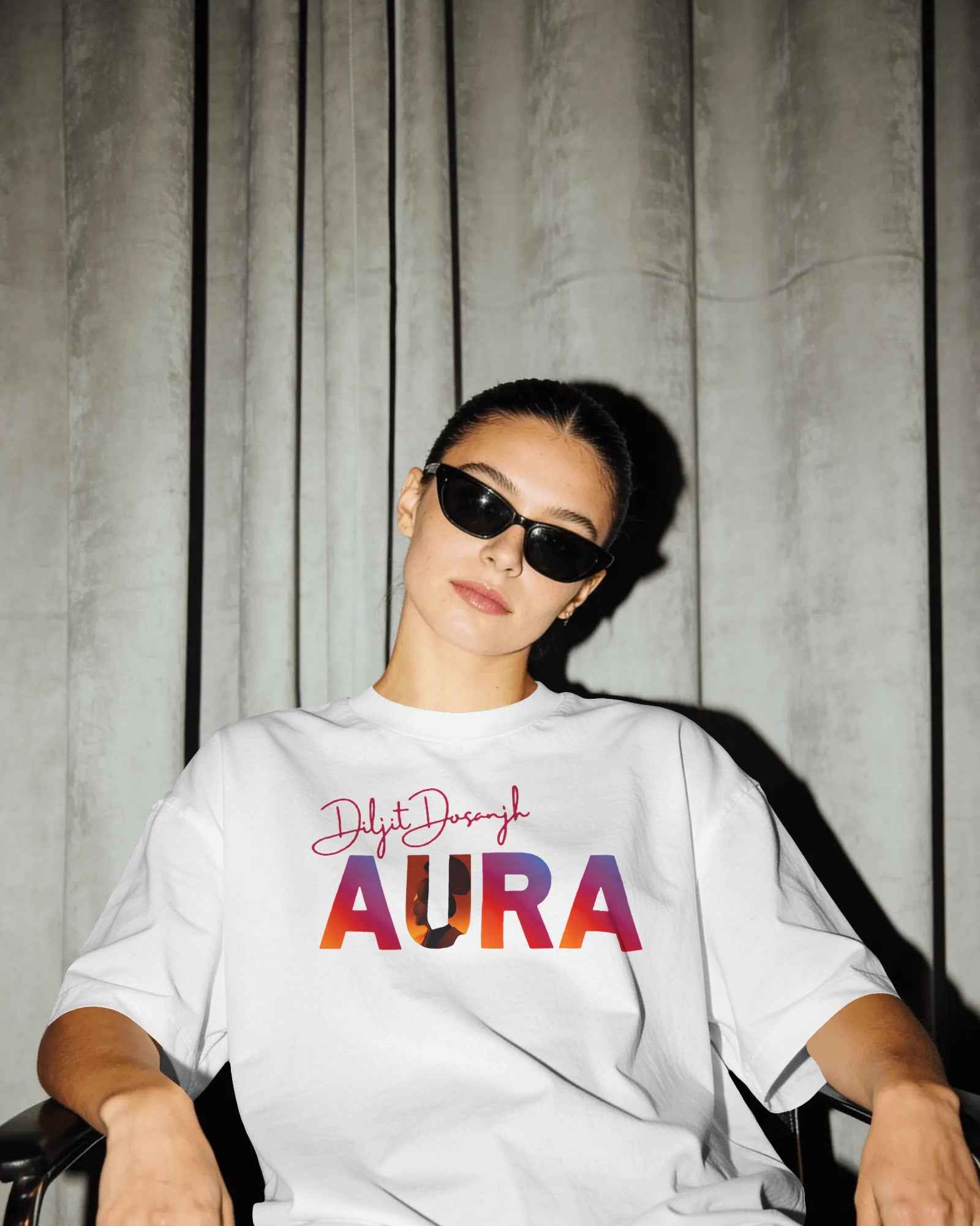 Diljit Dosanjh Signature Edition Aura World Tour Oversized T-Shirt | Unisex Premium Cotton Graphic Tee
