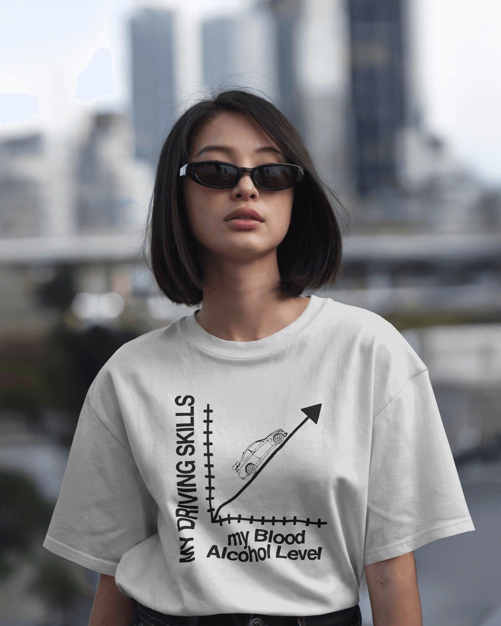 Oversized ‘Driving Skills’ t-shirt from Nitorious Atelier. Bold, weird, and unapologetic—crafted from premium cotton for ultimate comfort and a statement-making streetwear look.
