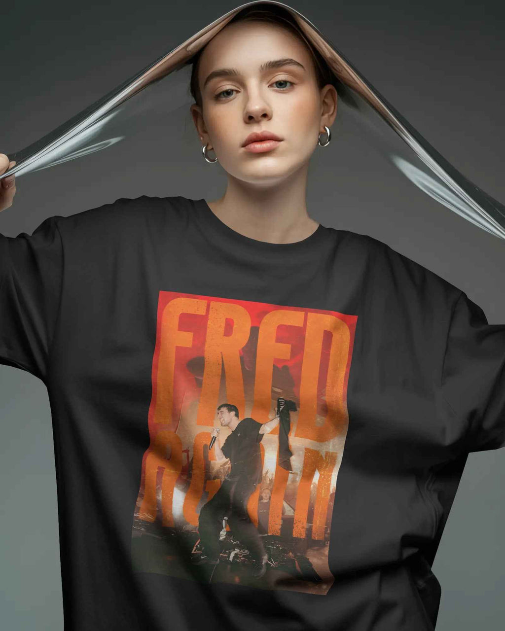 Fred Again Live in Concert oversized black t-shirt with live performance graphic
