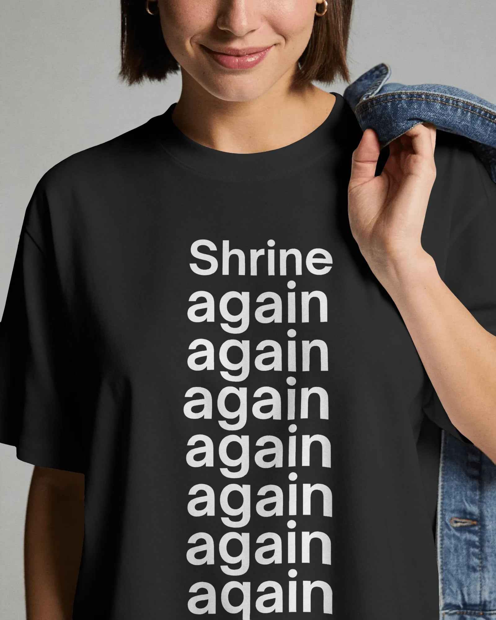 Premium Fred Again Shrine Again oversized black cotton t-shirt