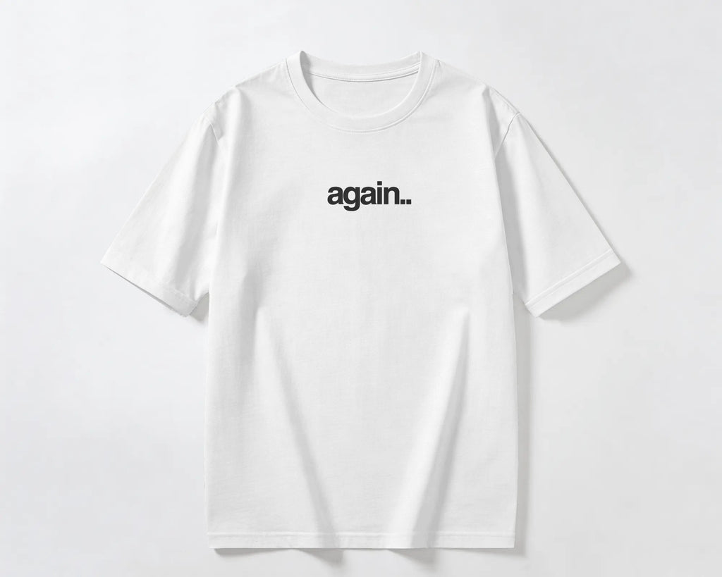 Fred Again India concert oversized white t-shirt with multilingual statement print