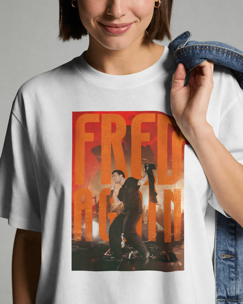 Fred Again Live in Concert oversized cotton t-shirt from Nitorious Atelier with front graphic print 