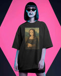 Ghibli x Monalisa Oversized Black Tshirt