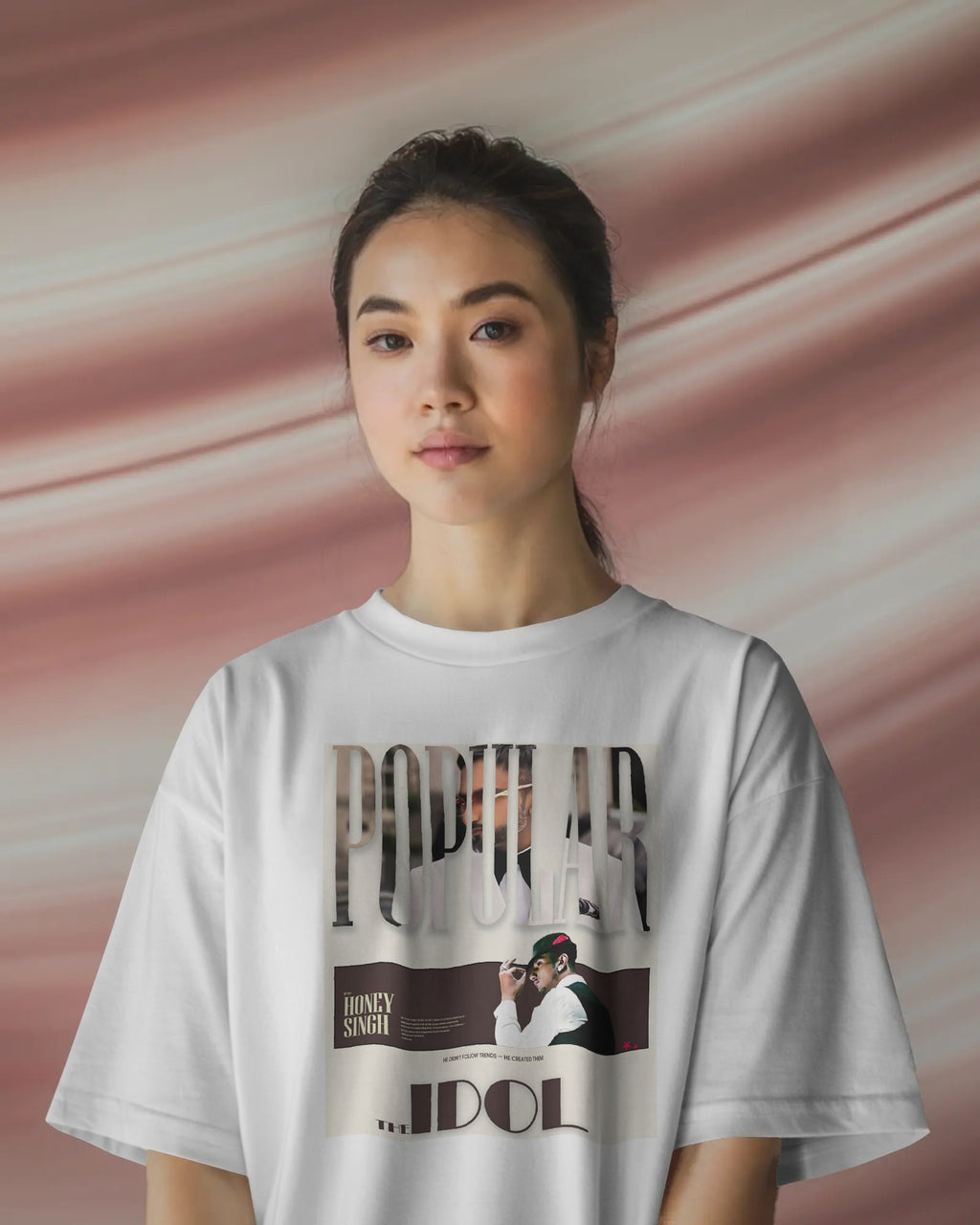 Honey Singh The Idol graphic oversized white t-shirt