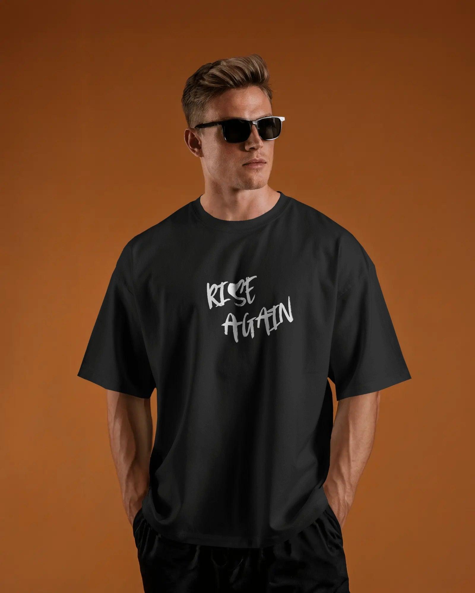Black oversized t-shirt from Nitorious Atelier featuring a bold Kilim-inspired print. Made from premium cotton for comfort, style, and cultural flair.