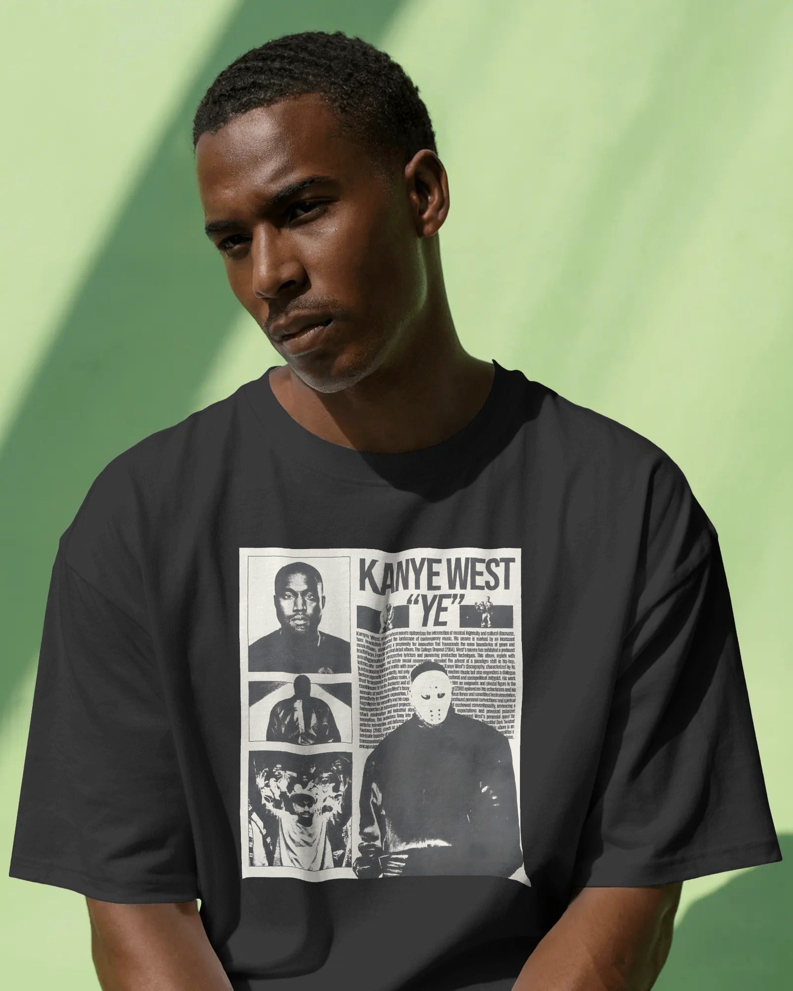 Kanye West YE Street Edition oversized black t-shirt in premium cotton from Nitorious Atelier 