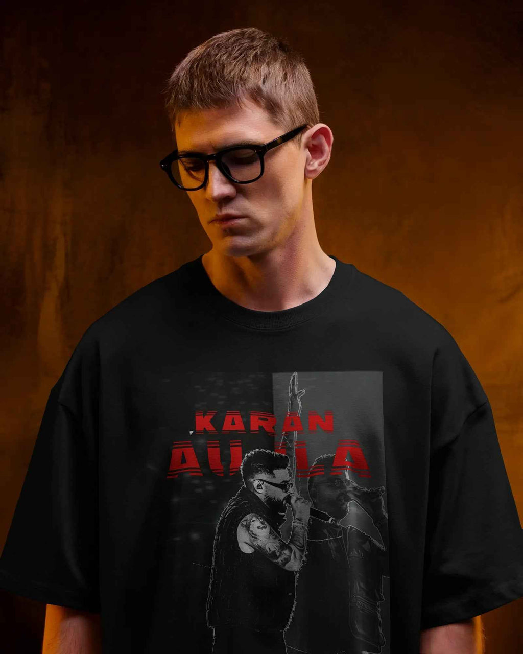 Karan Aujla Concert Oversized Black T-Shirt