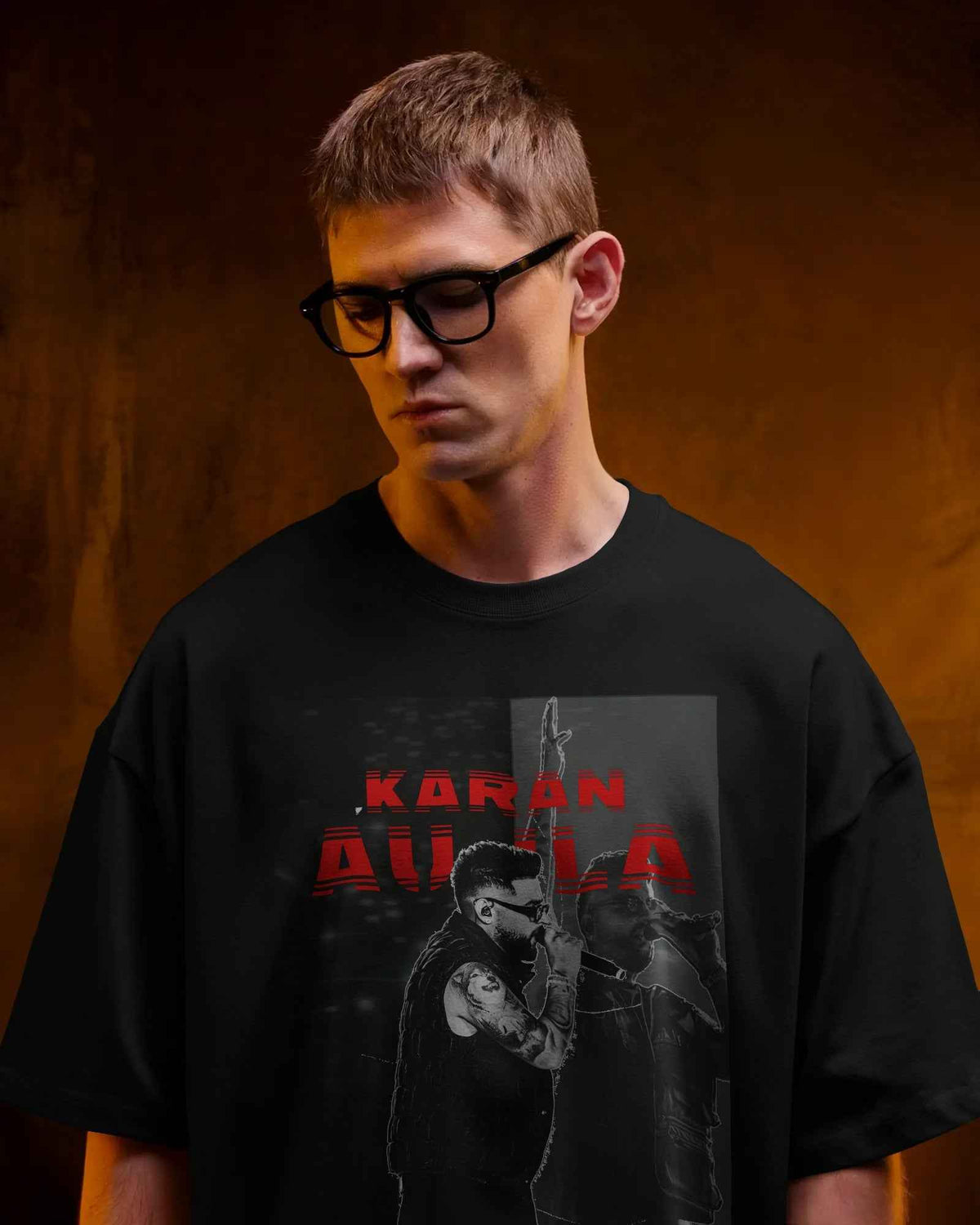 Karan Aujla Concert Oversized Black T-Shirt