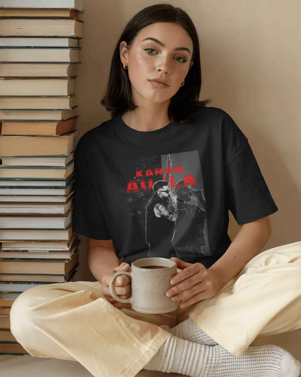 Karan Aujla Concert Oversized Black T-Shirt
