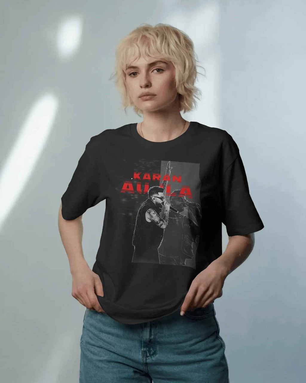 Karan Aujla Concert Oversized Black T-Shirt