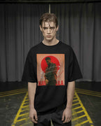 Karan Aujla Red Aura Oversized Black T-Shirt