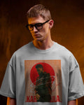 Karan Aujla Red Aura Oversized White T-Shirt