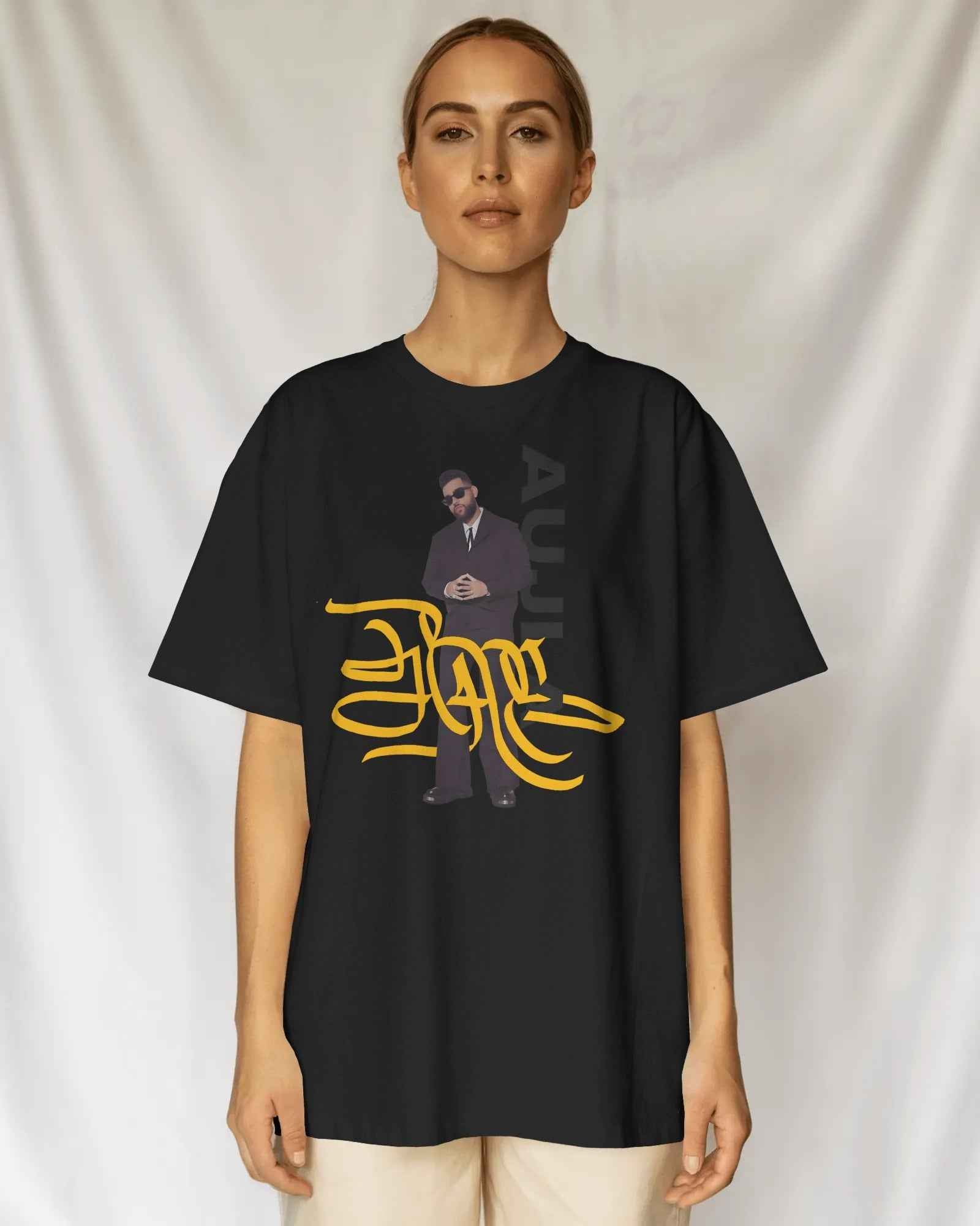 Karan Aujla Signature Edition Oversized Black T-Shirt