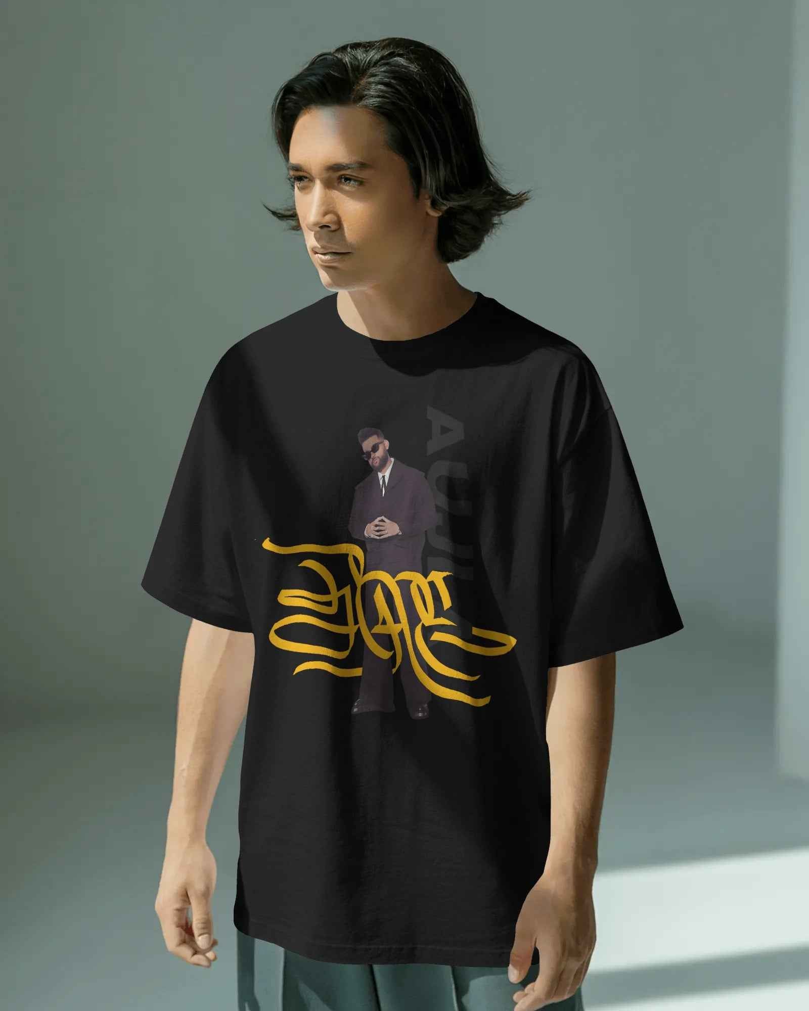 Karan Aujla Signature Edition Oversized Black T-Shirt