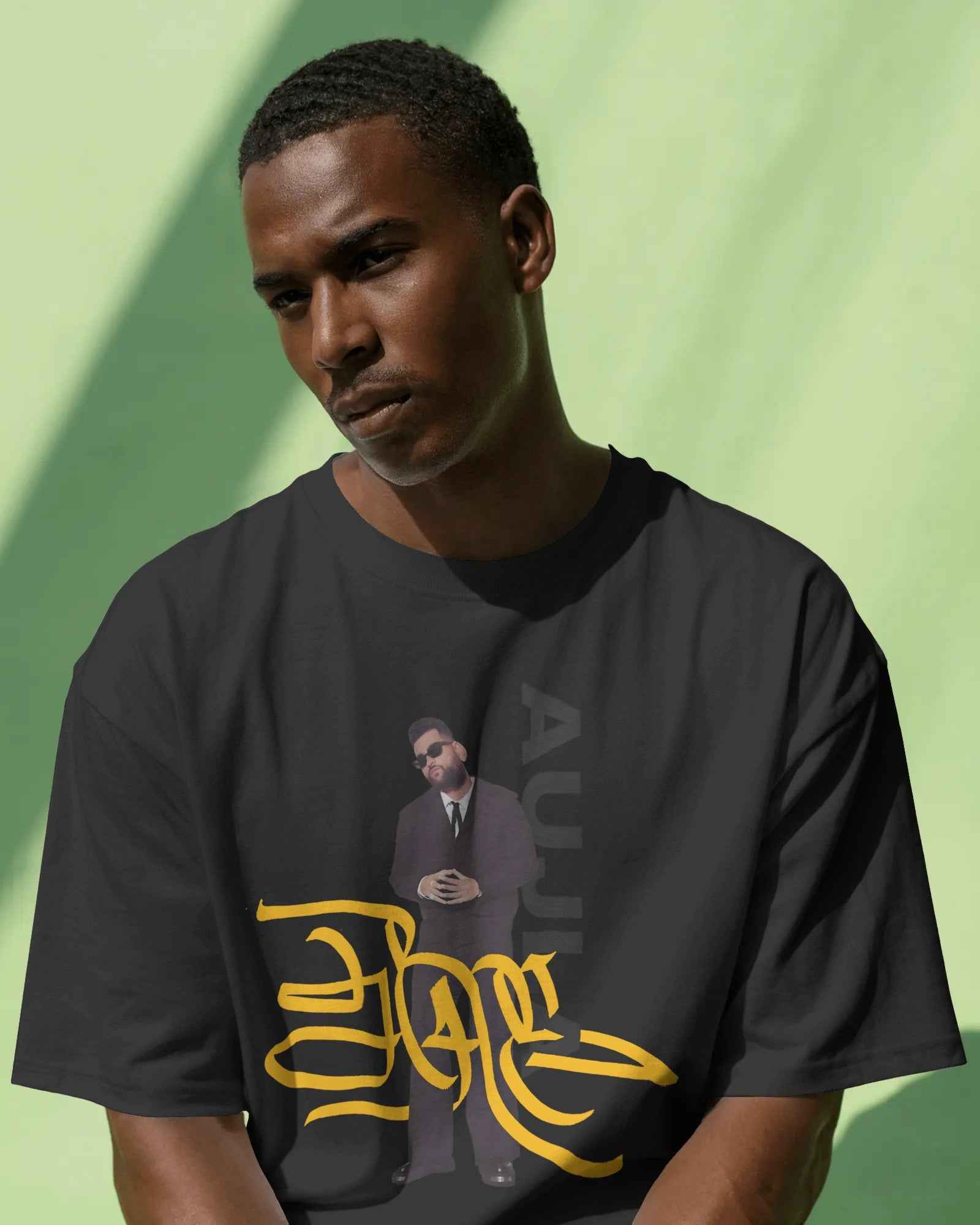 Karan Aujla Signature Edition Oversized Black T-Shirt