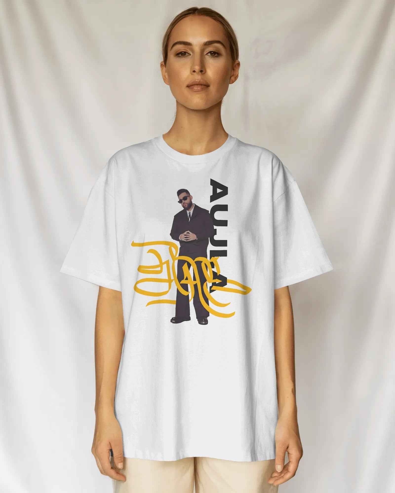Karan Aujla Signature Edition Oversized White T-Shirt
