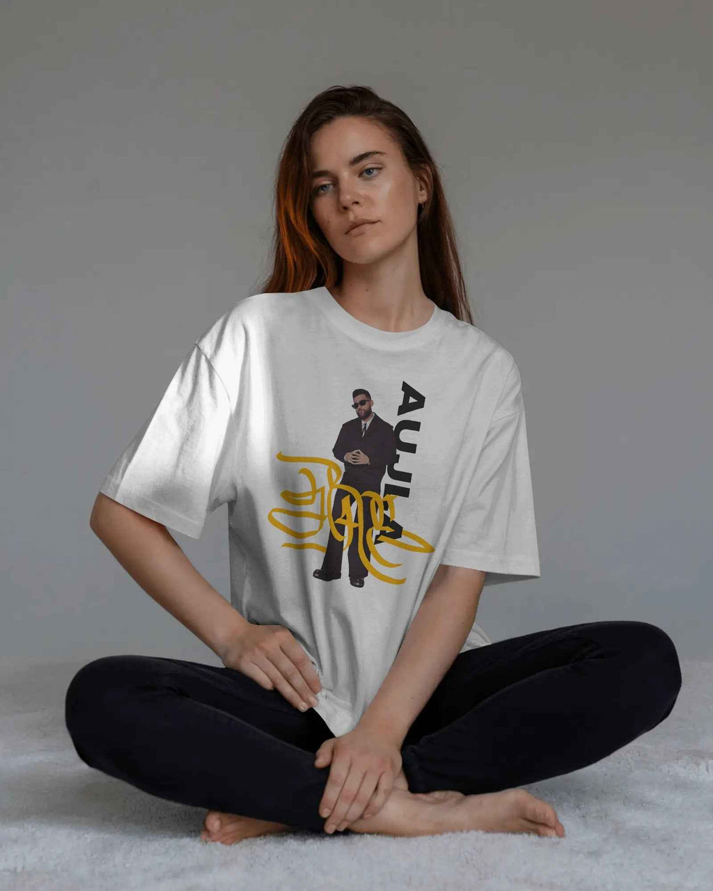 Karan Aujla Signature Edition Oversized White T-Shirt