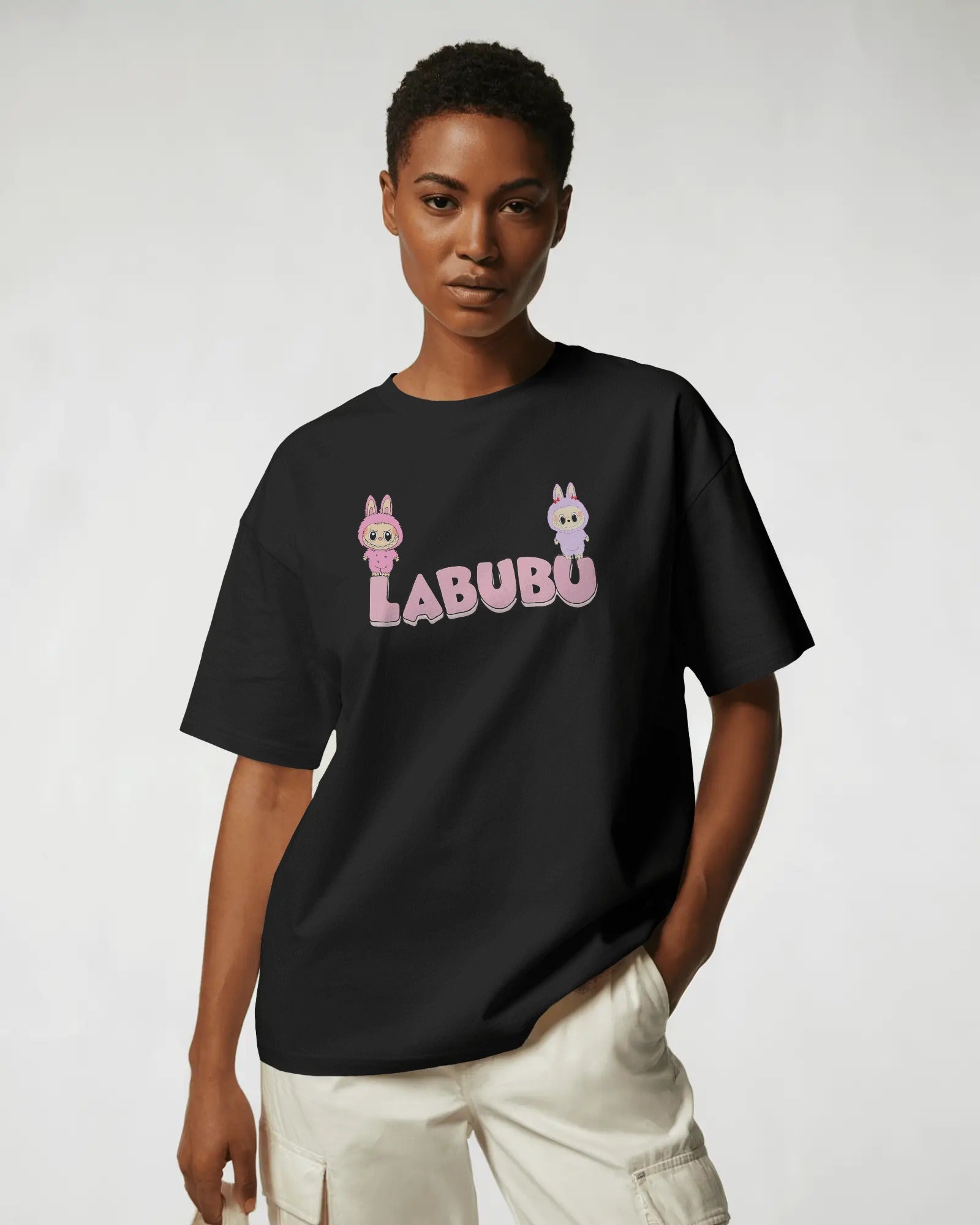Labubu printed t-shirt featuring a vibrant and playful graphic of the popular character. Made from premium cotton for a soft, durable, and comfortable fit—perfect for casual streetwear lovers