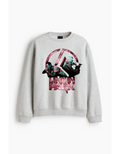 Linkin Park Duo Performance Grey Marl Sweatshirt with pink LP emblem and dual singer portraits.