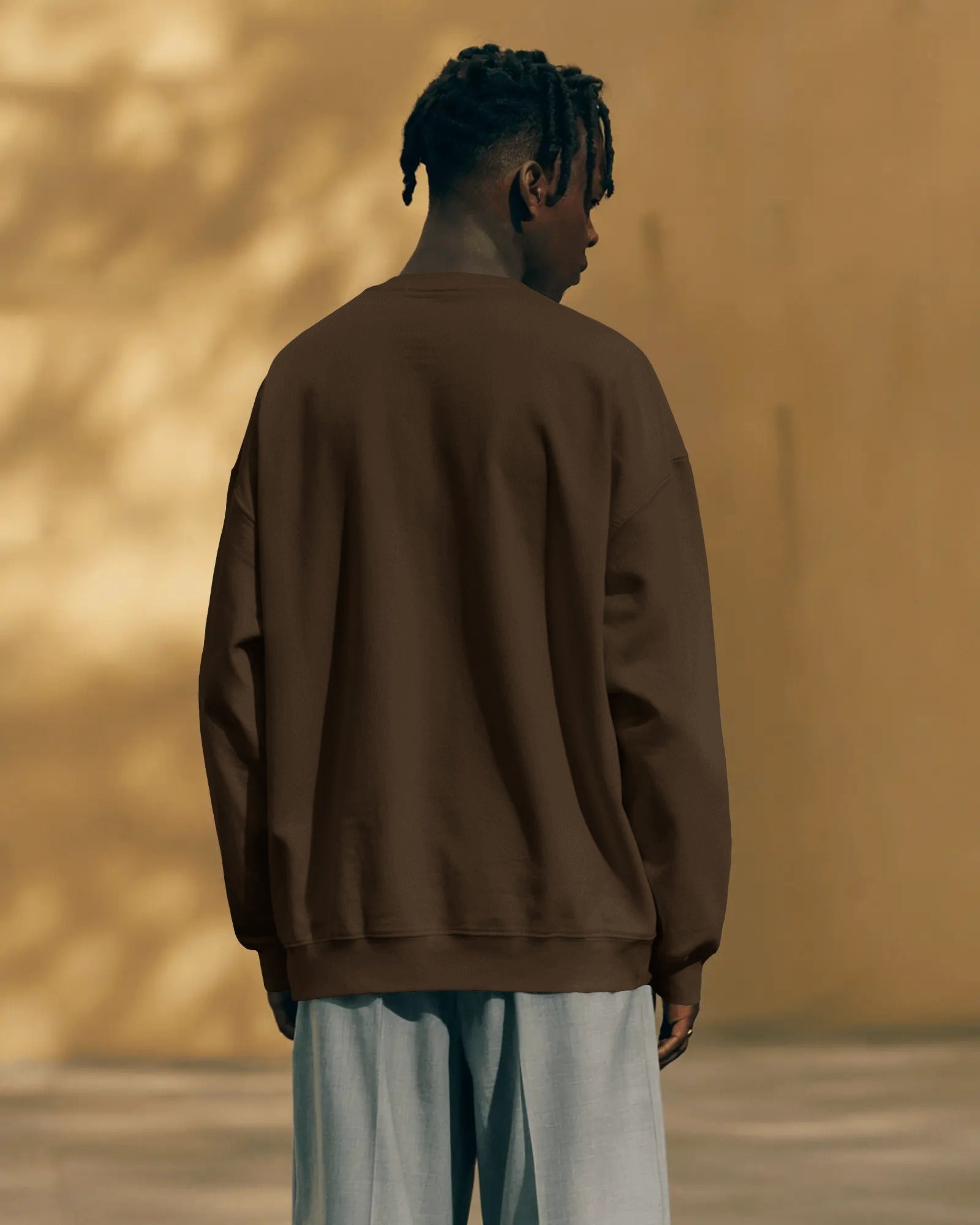 Linkin Park Crest Brown Luxe Sweatshirt featuring detailed emblem graphic on premium fleece fabric