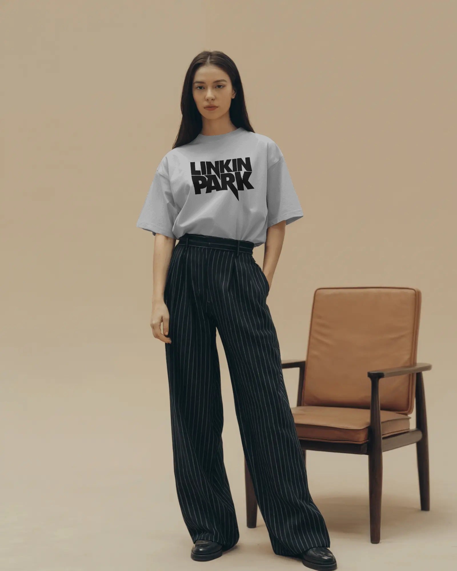 Linkin Park Essentials Oversized White Tshirt from Nitorious Atelier