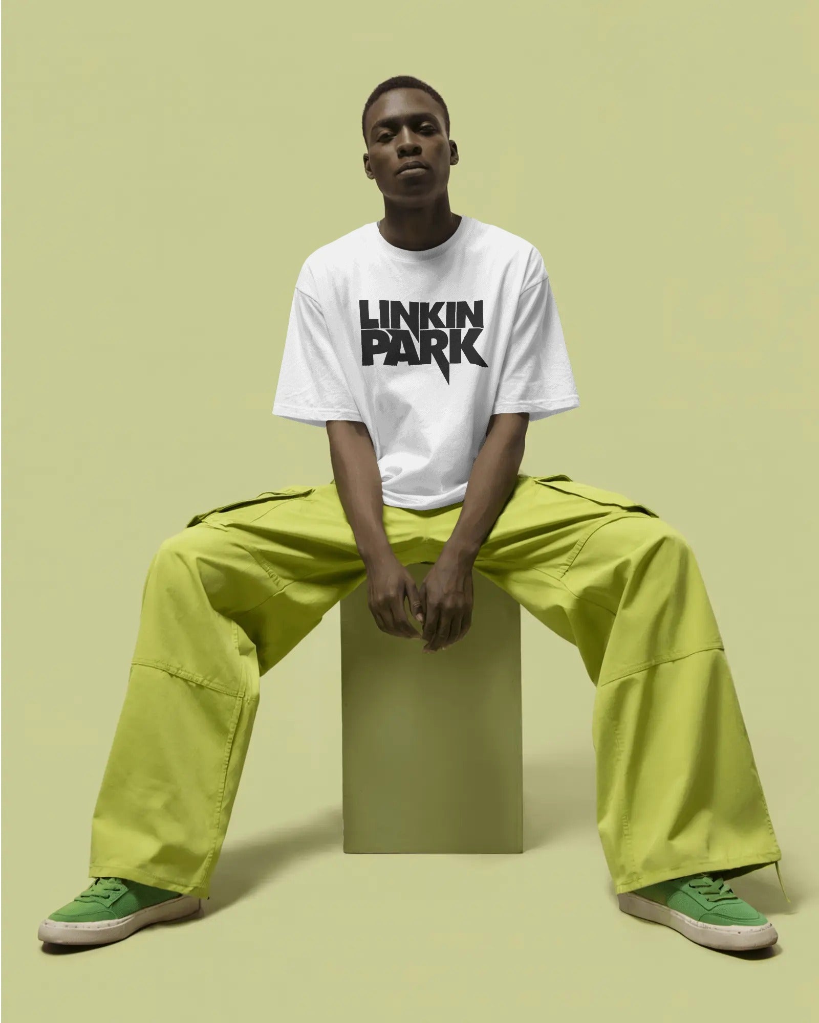 Linkin Park Essentials Oversized White Tshirt from Nitorious Atelier