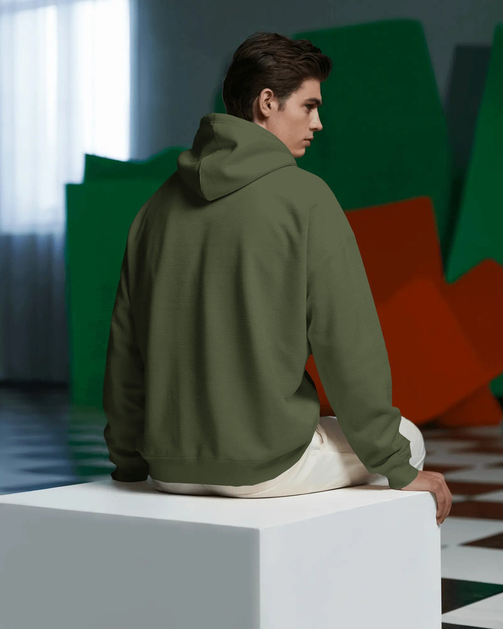 Olive green Linkin Park hoodie made from premium cotton fleece