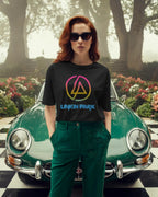 Linkin Park Neon Oversized Black T-Shirt with vibrant gradient LP logo and premium cotton fabric by Nitorious Atelier.