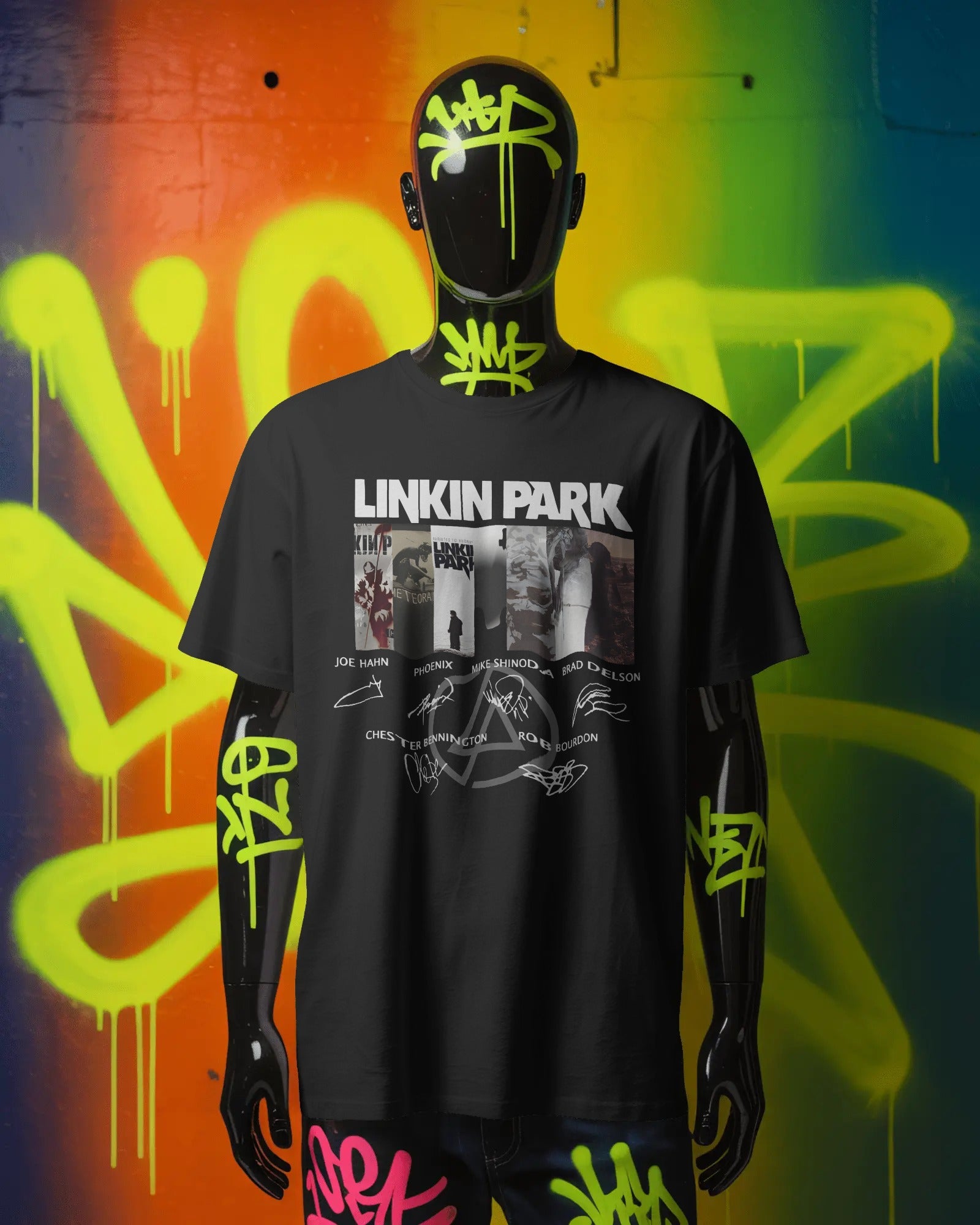 Linkin Park Signature Edition Oversized Black T-Shirt | Unisex Premium Cotton Graphic Tee