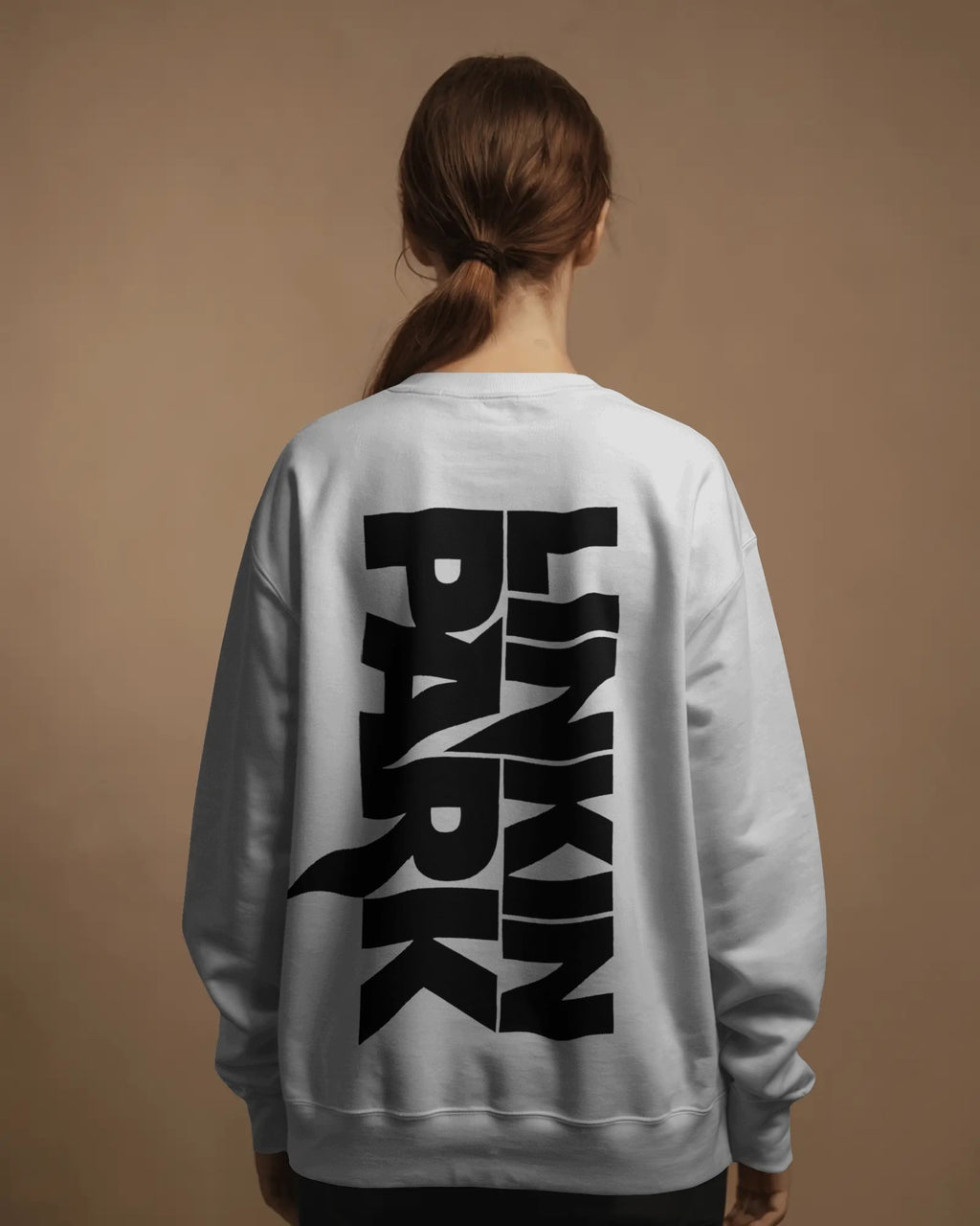 Linkin Park Signature Edition Oversized Grey Marl Sweatshirt with minimalist signature graphic