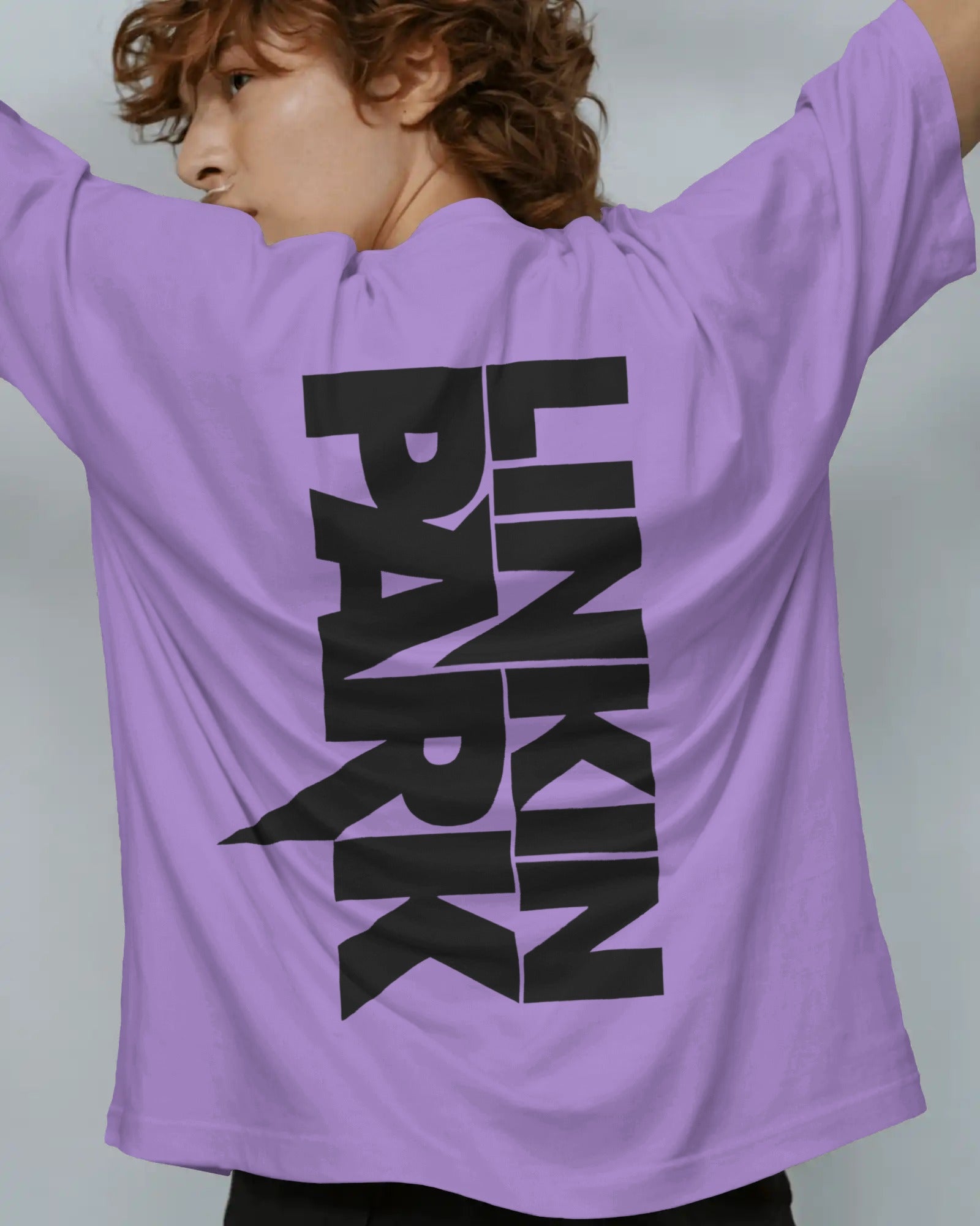 Linkin Park Signature Edition Oversized Lavender T-Shirt | Unisex Premium Cotton Graphic Tee