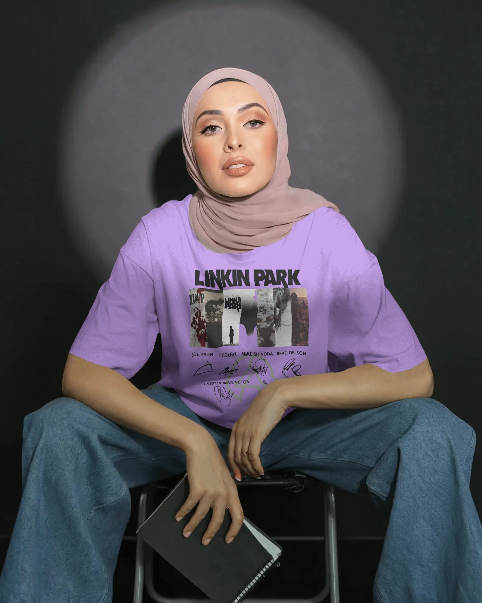 Linkin Park Signature Edition Oversized Lavender T-Shirt | Unisex Premium Cotton Graphic Tee