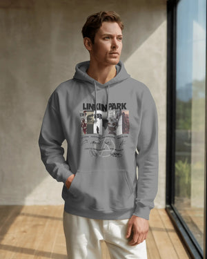 Grey Linkin Park hoodie made from premium cotton fleece from nitorious Atelier